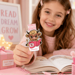 Personalised Highland Cow Magnetic Bookmark Clip with Name Birthday Holiday Gift for Bookworms Reading Lovers