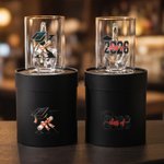 Personalised Funny Middle Finger Graduation Cap Whiskey Glass with Initial and Text Graduation Party Fun Gag Gift for Graduates