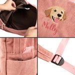 Personalized Cute Embroidered Pet Photo Corduroy Kid Backpack with Name Back to School Birthday Gift for Kids Pet Lovers