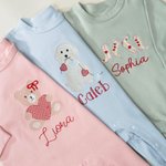 Personalised Cute Dog Bear Cowboy Boots 100% Cotton Baby Romper with Name Baby Shower Valentine's Day Gift for Newborn Mom