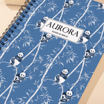 Personalised Chinoiserie Panda A5 Spiral Notebook with 120 Lined Pages Daily Use Birthday Gift for Friend Girl Coworker