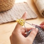Personalized Cute Cat Crochet Yarn Tension Ring with Name and Text Crochet Accessories Birthday Gift for Crochet Lovers Cat Lovers