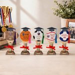Personalised Basketball Graduation Cap Wooden Money Clip Ornament with Name and Year Graduation Party Gift for Graduates Sports Lovers
