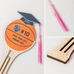 Personalised Basketball Graduation Cap Wooden Money Clip Ornament with Name and Year Graduation Party Gift for Graduates Sports Lovers