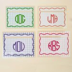 Personalized Multicolor Checkered Wave Border Monogram Mahjong Line Reader Mahjong Club Mahjong Game Night Birthday Gift for Mahjong Lover