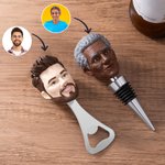 Personalised 3D Family Bobblehead Portrait Photo Bottle Opener Bottle Stopper Anniversary Father's Day Birthday Gift for Drinking Enthusiasts