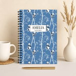 Personalised Chinoiserie Panda A5 Spiral Notebook with 120 Lined Pages Daily Use Birthday Gift for Friend Girl Coworker