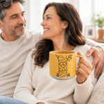 Personalized Heart Tree 12 oz Biscuit Base Ceramic Mug with Name and Date Daily Use Birthday Gift for Couple Family Woman