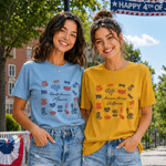 Personalised Sweet American Multicolour T-shirt Sweatshirt with Name and Text Daily Wear US Independence Day Gift for Family