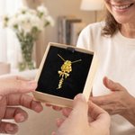 Personalised Bow Flower Birthstone Necklace with Name Dainty Jewellery Birthday Anniversary Mother's Day Gift for Mother