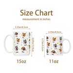 Personalized Cute 1-3 Cartoon Dogs Paw Print 11/15 oz Ceramic Coffee Mug with Name Daily Use Birthday Gift for Dog Owners Pet Lovers