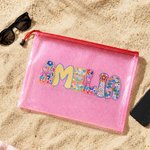 Bolsa de playa y piscina personalizada con nombre artístico impermeable libre de arena regalo vacaciones de verano para mujer