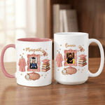 Henkilökohtainen valmistumisvalokuva Keraaminen muki Coaster, jossa on vuoden nimi ja aluslevy Valmistumisjuhla Vuosipäivä Lahja valmistuneille
