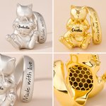 Personalized Cute Cat Crochet Yarn Tension Ring with Name and Text Crochet Accessories Birthday Gift for Crochet Lovers Cat Lovers