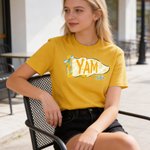 Personalized Multicolor Floral Bow Pennant Crop Top T-shirt with School Abbreviation and Name Daily Wear Graduation Ceremony Gift for Students