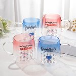 Personalised Gradient Crossword Puzzle Art Heart Glass Mug with 1-8 Names Daily Use Birthday Gift for Grandmother