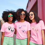 T-shirt personnalisé en coton 100% coton avec nom, bikini multicolore, fête de plage, cadeau d'anniversaire pour filles, copines.
