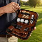 Personalised Cartoon Character Face Photo Golf Organizer Pouch and Golf Tools Set with Name Daily Use Father's Day Birthday Gift for Golf Lovers