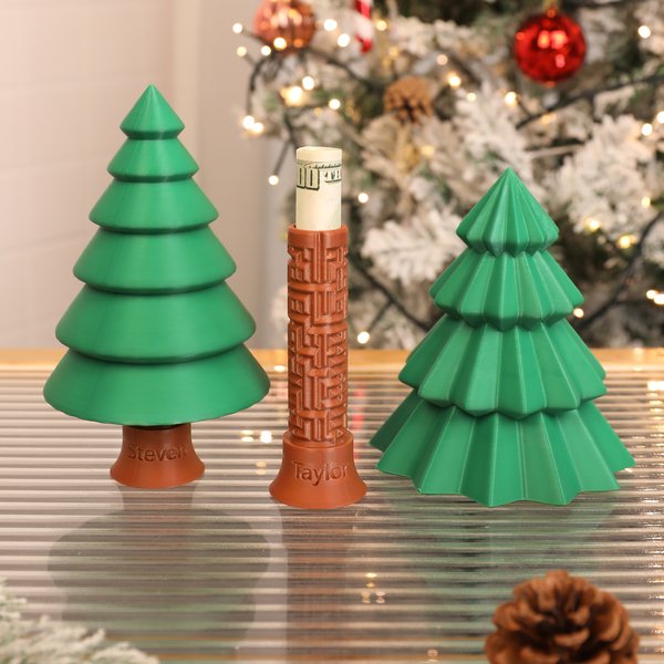 Personalised 3D Printed Christmas Tree Puzzle Money Holder with Name Daily Use Birthday Gift for Kid