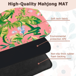 Personalized Palm Leaf Chinoiserie Cheetah Monogram Non-Slip Mahjong Mat with Storage Bag Game Night Birthday Gift for Mahjong Lover