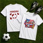 Personalized Colourful Splash Ink World Cup National Pattern 100% Cotton T-shirt with Name and Number Game Day World Cup Gift for Soccer Fans