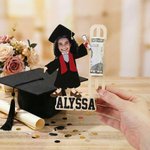 Porte-monnaie en bois personnalisé avec nom Cadeau de fin d'études pour diplômés