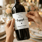 Personalized Heart Rings Waterproof Wine Stickers Labels with Name and Date Engagement Wedding Anniversary Gift for Couple Brides Grooms