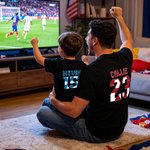 Personalized Colourful Splash Ink World Cup National Pattern 100% Cotton T-shirt with Name and Number Game Day World Cup Gift for Soccer Fans