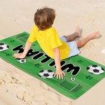 Toalla de playa personalizada de secado rápido con nombre y temática de fútbol Regalo de viaje para fiesta en la playa para niños amantes del fútbol