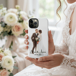 Personalized Watercolor Wedding Photo Phone Case for iPhone Samsung with Names and Date Wedding Bridal Party Anniversary Gift for Couple Newlywed