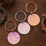 Personalizado Fantasía Mushroom Moon Multicolor Pet ID Tag con Texto y Nombre Dog Cat Special Needs Birthday Gift for Pet Lovers