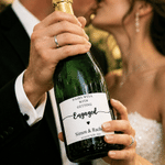 Personalized Heart Rings Waterproof Wine Stickers Labels with Name and Date Engagement Wedding Anniversary Gift for Couple Brides Grooms