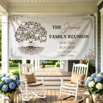 Gepersonaliseerde Family Tree Design Family Reunion Banner met Naam en Datum Party Decor Familiebijeenkomst Cadeau voor Family Party Planner