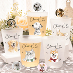Personalisierte Aquarell Stil Haustier Foto gefrostet Food-Grade-Plastik-Tassen mit Namen Satz von 10 täglichen Gebrauch Hochzeit Party Geschenk für Gäste Newlyweds