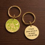 Personalizado Fantasía Mushroom Moon Multicolor Pet ID Tag con Texto y Nombre Dog Cat Special Needs Birthday Gift for Pet Lovers
