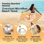 Personalized Surfer Figure Striped Quick Dry Oversized Beach Towel with Name Travel Use Birthday Beach Party Gift for Surfing Lovers Couple