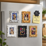 Personalized Pet Photo Vintage Oil Painting Resin Fridge Magnet with Name Daily Use Birthday Housewarming Pet Memorial Gift for Pet Owner Friend