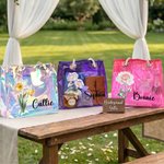 Personalised Birth Flower Waterproof Transparent PVC Tote Bag with Name Travel Essential Wedding Birthday Gift for Friends Moms Bridesmaids