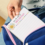 Personalized Colorful Dot Sun Notepad with Text Teacher's Day Appreciation School Season Gift for Teacher