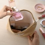 Personalized Multicolor  Embroidered Name Corduroy Makeup Bag Daily Use Travel Essential Wedding Anniversary Gift for Her
