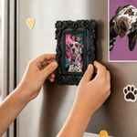 Personalized Pet Photo Vintage Oil Painting Resin Fridge Magnet with Name Daily Use Birthday Housewarming Pet Memorial Gift for Pet Owner Friend
