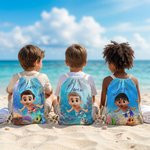 Personalized Cute 3D Diving Character Sea Animal  Drawstring Beach Backpack with Name Beach Party Birthday Gift for Kids Adults