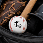 Personalized Cross Bible Verse PU Leather Baseball with Name Game Day Birthday Baptism Gift for Baseball Player Lover
