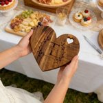Personalized Engraved Wreath Monogram Charcuterie Heart Cheese Board with Knife Name Text Wedding Party Housewarming Gift for Newlyweds Family