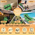 Toalla de playa personalizada de secado rápido con nombre y temática de fútbol Regalo de viaje para fiesta en la playa para niños amantes del fútbol