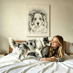 Ritratto personalizzato dell'animale domestico Foto Schizzo Stampa su tela Arte da parete Soggiorno Home Decor Nave da USA Regalo di compleanno in memoria per gli amanti degli animali domestici