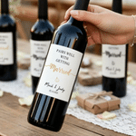 Personalized Heart Rings Waterproof Wine Stickers Labels with Name and Date Engagement Wedding Anniversary Gift for Couple Brides Grooms