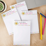 Personalized Colorful Dot Sun Notepad with Text Teacher's Day Appreciation School Season Gift for Teacher