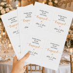 Personalized Heart Rings Waterproof Wine Stickers Labels with Name and Date Engagement Wedding Anniversary Gift for Couple Brides Grooms