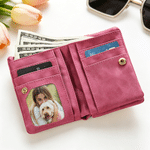 Personalizzato Birthstone Birth Flower Tri-Fold Portafoglio in pelle PU con portacarte e nome Uso quotidiano Compleanno Anniversario Regalo per le donne
